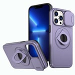 Rdyi6ba8 Coque Compatible avec iphone 13 Pro, Cache-Objectif Coulissant, Protection Caméra Étui, avec Anneau Rotatif à 360° comme Support Housse pour iphone 13 Pro-Violet