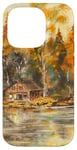 iPhone 14 Pro House By The Lake Peaceful Earth Brown Tones Yellow Dreams Case