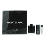 Montblanc Mens Legend Eau De Parfum 100ml, Eau De 7.5ml + Deodrant Stick 75g Gift Set - One Size