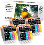 Starlet 20X Cartouches D'Encre Compatibles Pour Canon Pgi-570 Cli-571 Xl Pour Pixma Mg5700 Mg5750 Mg5751 Mg6800 Mg6850 Mg7750 Ts5000 Ts5050(4 Pgbk 4 Noir 4 Cyan 4 Magenta 4 Jaune)[DYJ070846]