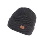 Bonnet Homme et Femme Laine Gris Fonce Doublure Polaire Haston-Taille unique