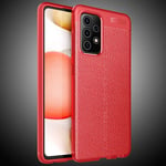 Samsung Galaxy A52      Leather Texture Case    Red