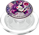 Illustration de fée rose violette Bloom with Kindness PopSockets PopGrip pour MagSafe