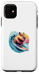 Coque pour iPhone 11 Capybara Planche de surf pour homme, femme, enfant