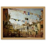 Clotheslines Venice Washing Line Laundry By Cityscape A4 Artwork Framed Wall Art Print