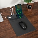 5 In 1 Wireless Charging Mouse Pad 15W Wireless Fast Charging Office Gaming Mou