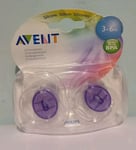 New Philips AVENT Orthodontic Soother Clear/Purple 0% BPA 3-6M