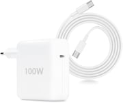 Chargeur Usb C 100W Chargeur Mac Book Usb C Pour Mac Pro Air 13/14/15/16"" 2018-2022, Ipad Pro 12,9/11"" Acer Asus Huawei Hp Lenovo Lg Google Samsung Chargeur Rapide Avec Usb-C Câble De Charge 1,8 M