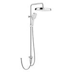 Colonne de Douche sans Robinetterie, Douche Set avec Inverseur, abs Tête de Douche Carrée 35 35 cm, Pommeau de Douche de 3 Jets, Douche à Pluie