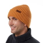 ineepor Bonnet Hiver Homme Femme Laine Mérinos Beanie Hat Tricoté Chapeau Unisexe Doublé Polaire Court Chaud Doux Confortable