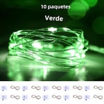 Inomhus, fest, bröllop, jul, födelsedag, blommor, 3 lägen, 1 m, 39 tum, 10-pack mini LED-koppartrådsljusslinga None+0.5W XJN100G