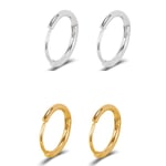 1,6mm tunn Ringar/creoler örhängen i kirurgiskt stål. Guld 10mm innerdiameter