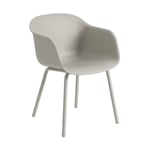 Muuto Fiber Outdoor Armchair med stålben Grey (plastic)