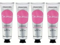 4x50ml Creightons Moisturising Hand Cream Coconut With Shea Butter UK made