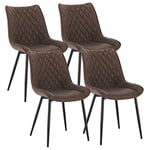 WOLTU Chaise de Salle à Manger Lot de 4, Moderne Chaise de Cuisine, Chaise scandinave, Chaise Coiffeuse, pour Salle de Séjour, Chambre à Coucher, Cuisine, en Similicuir et métal Vert Foncé BH210br-4