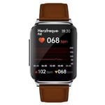 Knauermann Pro 2 Plus (2023) Argent – Montre de santé Smartwatch – Capteurs OSRAM – Fonction Thoracique ECG + HRV – BT Bluetooth – Apnée du Sommeil – Pression artérielle – Bracelet en Fibre de Daim
