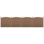 4 Pièces De Clôture Barrière Brise Vue Brise Vent Bois Composite Wpc Demi-Cercle Arrondi 185 X 747 Cm Brun Helloshop26 03_0000228