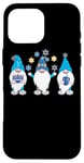 Coque pour iPhone 16 Pro Max Nains de jardin Hanukkah Shalom - Chapeaux bleus