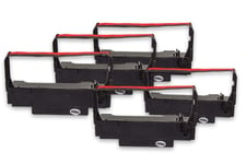 vhbw 5x rubans encreurs impr. matricielle, noir / rouge compatible avec Epson TM-U325, TM-U370, TM-U375 Remplace ERC-38 B/R, ERC-30, ERC-34