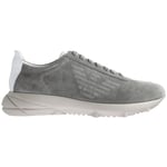 Armani Emporio Mens Grey Trainers Leather - Size UK 11