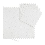 relaxdays Tapis Puzzle, Motif étoiles, 8 pièces, Mousse EVA, sans substances nocives, bébé, Enfants, 50x50cm, Blanc/Gris, 10037474, 1 x 51 x 51 cm