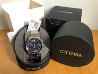 Citizen Eco Drive Tachymeter Chrono Blue and Black Dial Bracelet CA0770-81L New