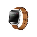 Single Loop Band PU-läderrem för Fitbit Blaze Fashion Watch Brun