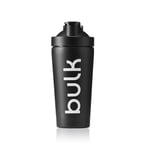 Bulk Deluxe Steel Shaker Bottle, Metal Protein Shaker, Jet Black, 750 ml