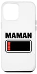 Coque pour iPhone 12 Pro Max drole Femme fatiguée, maman, faible charge de batterie