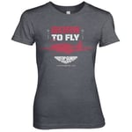 Hybris Top Gun - Born To Fly Girly Tee (Black,M)