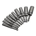 10Pcs 5.5mm-14mm Hex Socket Sleeve Nozzles  Driver Set for  Drills  Drivers7575