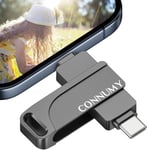 Clé Usb 128 Go Pour Iphone, Cle Usb 3 En 1 Sauvegarde En Un Clic De Photos Et Vidéos, Mémoire Stockage Externe Compatible Avec Iphone/Ipad/Android/Pc¿[Q1356]