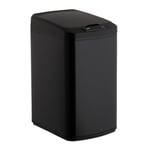 Relaxdays Sensor Bin 12L, Square Trash Can With Lid & Bucket, Kitchen & Bath, Automatic Waste Collection, Black, Steel, Pack of 1