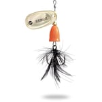 Zebco Trophy Z-Vibe Leurre de pêche coulant avec hameçons triples Pointus avec Plumes Poisson prédateur Accessoires de pêche (Perche, brochet, aspe, Truite) Orange Body/Gold/Black Fly 4 g