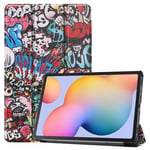 samsung Samsung Galaxy Tab S6 Lite (2024) P620 Designer Tri-Fold Case Graffiti