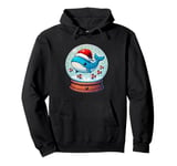 Blue Whale Santa Hat Christmas Snowball Xmas Festive Holiday Pullover Hoodie