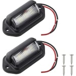 Nummerplåtslampor, 12v-24v Universal Registreringsskyltlampa 6 Smd Steg Artighetslampor För Bil Trailer Fordon Lastbil Ute Van Husvagn Lastbil Båt (svart)