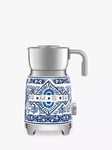 Smeg Dolce & Gabbana MFF01DGBUK Mediterraneo Milk Frother, Blue/White