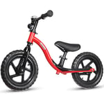 KRIDDO Toddler Balance Bike 2 Year Old, Age 18 Months to 4 Years Old, Early Learning Interactive Push Bicycle with Steady Balancing and Footrest, Gift Bike for 2-5 Boys Girls, Red