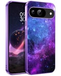 DOMAVER Case for Google Pixel 9, Google Pixel 9 Pro Slim Fit Glow in The Dark Drop Protective Shockproof Protection Cover Girls Women Men Phone Case for Google Pixel 9/9 Pro 6.3", Blue Nebula