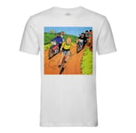 T-Shirt Homme Col Rond Tintin Tour De France Maillot Jaune Bd Vintage