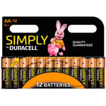 Duracell Simply AA Non Rechargeable Batteries, 12 Pack