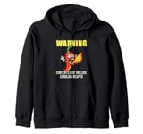 Warning Carolina Reaper Spicy Chili Red Pepper Hot Sauce Zip Hoodie