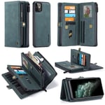 CASEME 2-i-1 XL Plånboksfodral + Avtagbart Skal för iPhone 11 & XR - Grön