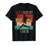 Let's Kick it I am 10 Soccer Football 10th Birthday Vintage T-Shirt