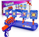 Zookao Digital Shooting Targets with Toy Gun, Nerf Gun Toy with Electronic Scoring Auto Reset 4 Targets, Shooting Games Toys for 6, 7, 8, 9, 10+ Years Old Boys Girls, Halloween for 6-12 Years Old Boys