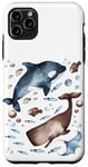 Coque pour iPhone 11 Pro Max Orca Whale Motif For Kids With Ocean Fish Pattern Cute Fishy