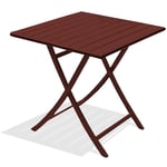 Marius - Table de jardin pliante en aluminium rouge carmin - city garden