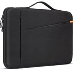 DOMISO 15,6 Pouces Housse Ordinateur Portable Sac de Transport PC pour 15-15,6" Dell ASUS HP Chromebook Samsung Notebook,La Mode Protection Pochette/Sac PC Portable Antichoc Étanche,Noir