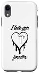 Coque pour iPhone XR I LOVE YOU FOREVER – Cœur graffiti